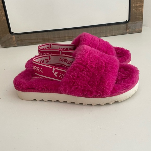 Koolaburra by UGG Kid's Backstrap Slide Sandals Fuzz'n Pink Size 2 - Picture 1 of 7